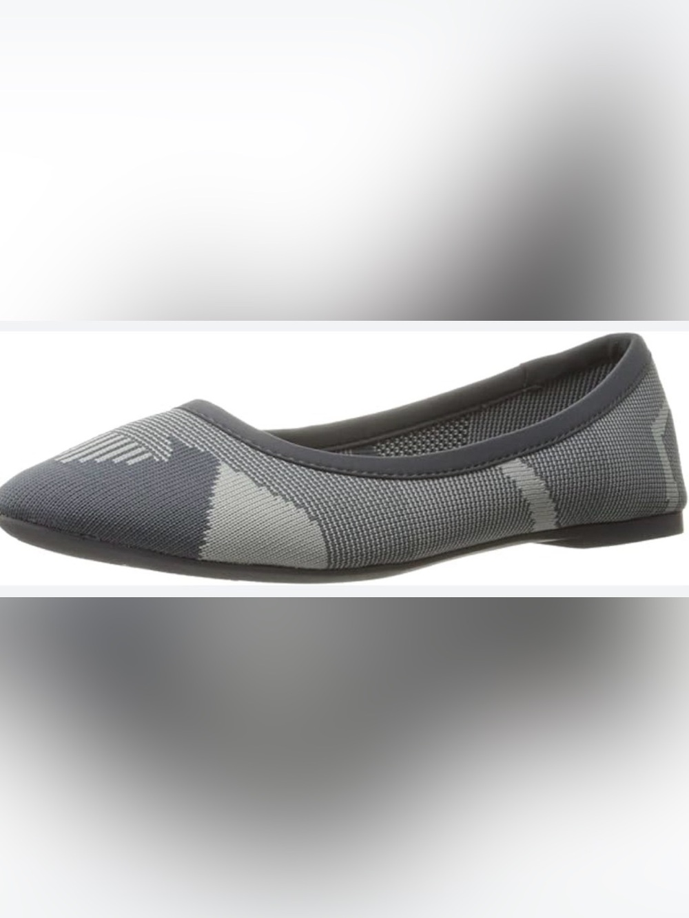 Skechers Cleo Wham Knit Ballet Flats Gray Blue Geometric Women’s Size 9 EUC
